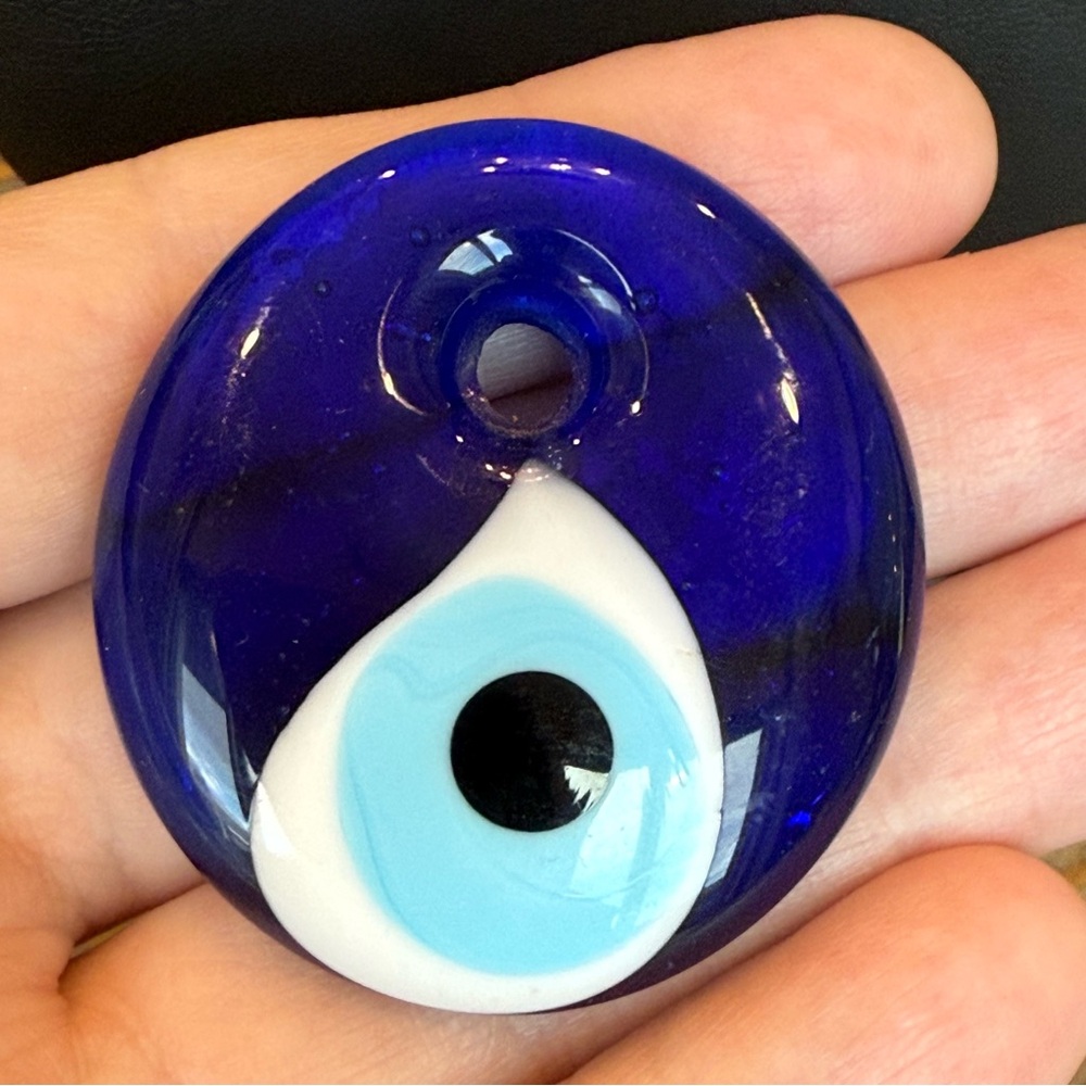 Evil Eye Talisman Turkish Protection Home Decor Blue Handmade Glass